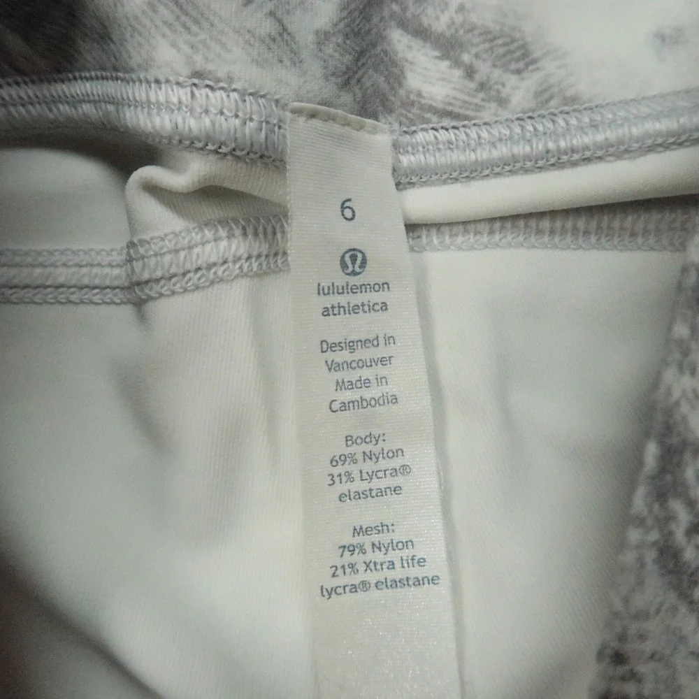 Lululemon Leggings Womens 6 Pace Perfect Crop Breeze By White Light Cast 17